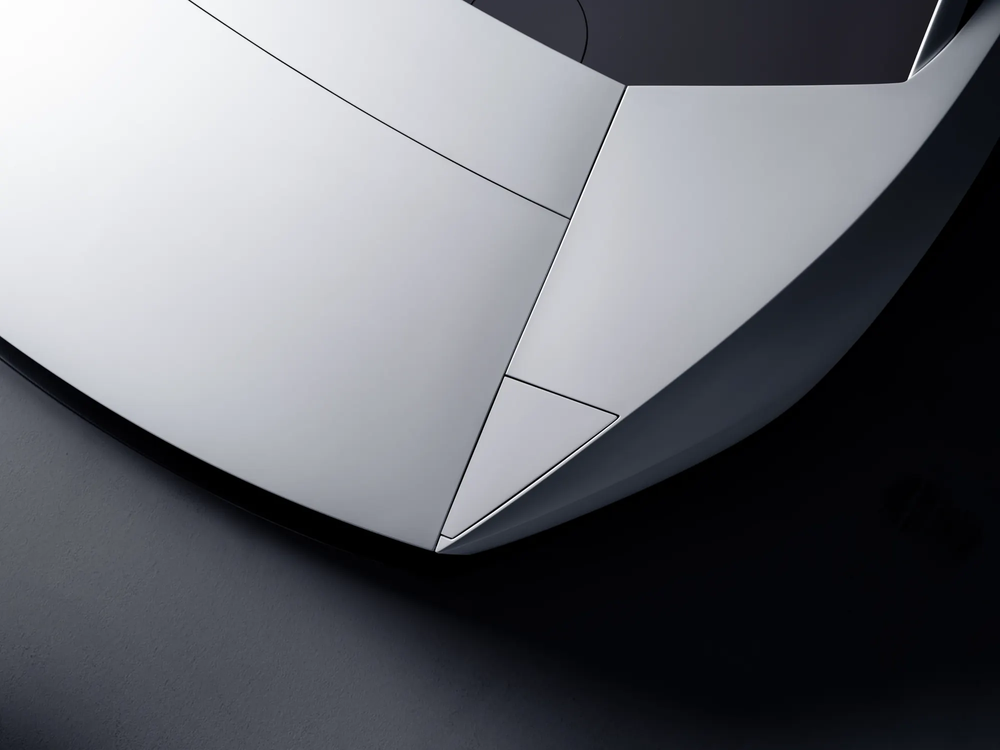 Close view of the white nose panels on the Roadster.